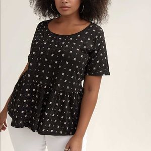 Pennington’s Patterned Peplum Top